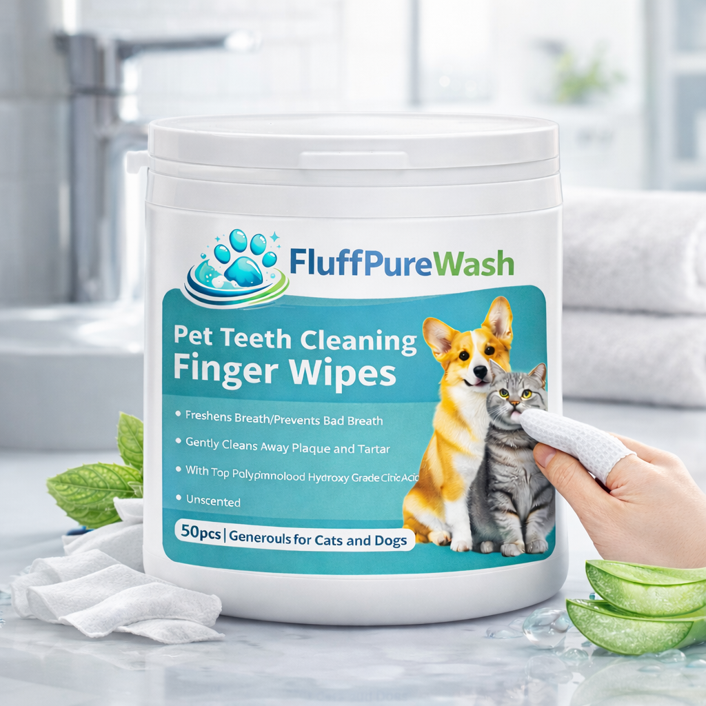 Fluffpurewash|Pet Oral or Local Cleaning Finger Wipes