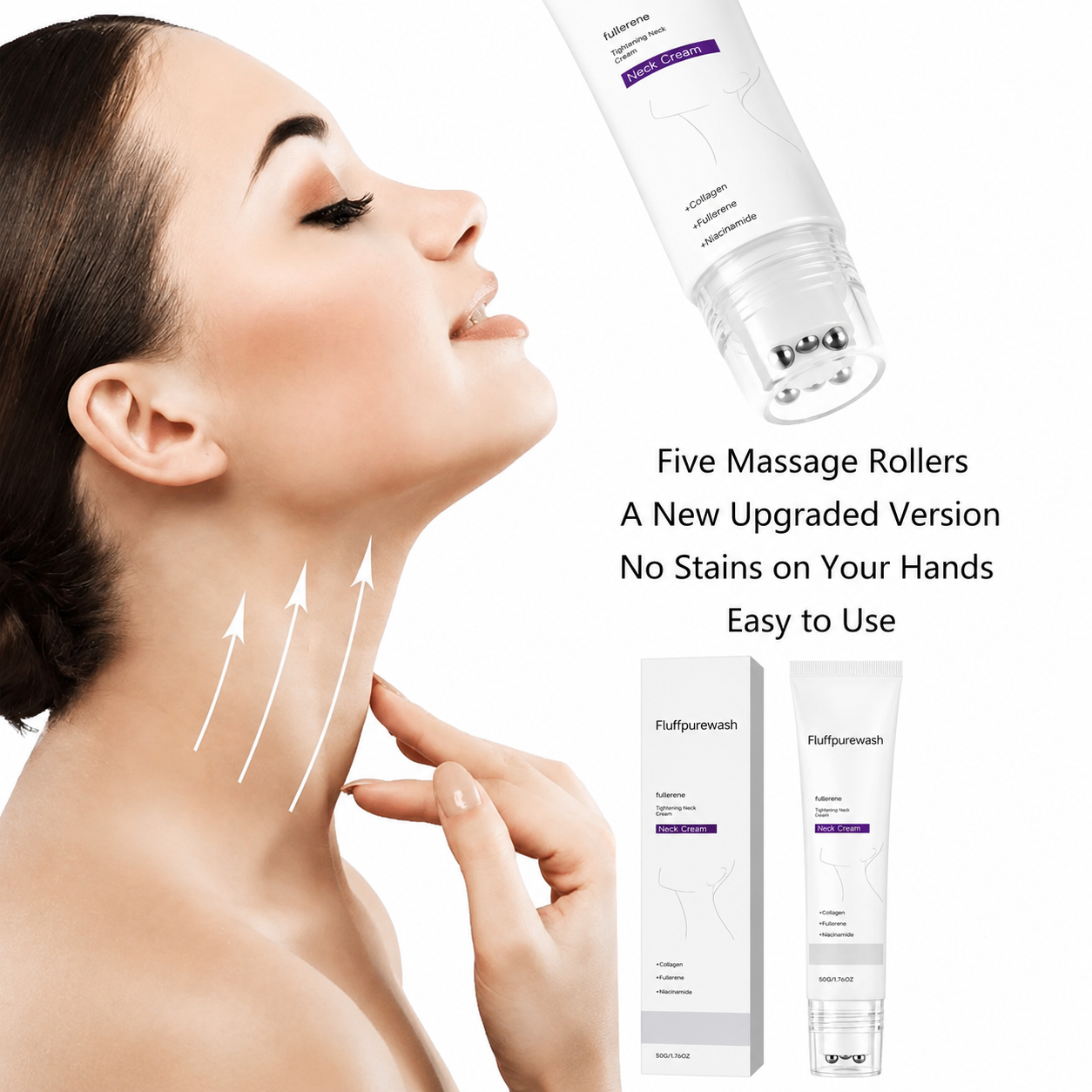 ✨ Fluffpurewash™ Instant Neck Lift Cream — 🧴 Infused with Retinol & Hyaluronic Acid | Firms the Neck, Reduces Wrinkles