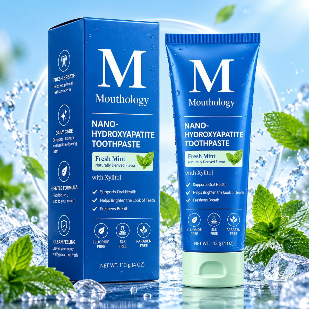 🔥🔥10% Nano-Hydroxyapatite Toothpaste✨ – Fluoride-Free, Fresh Mint, with Xylitol, 4 oz