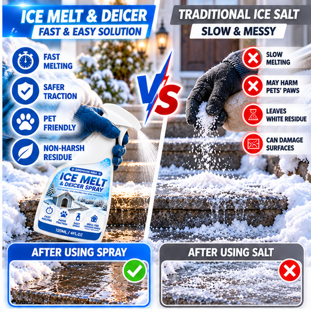 🔥Fast-Acting Snow✨ & Ice Melt Deicer Spray✨ – Instant Frost Remover, 120ml